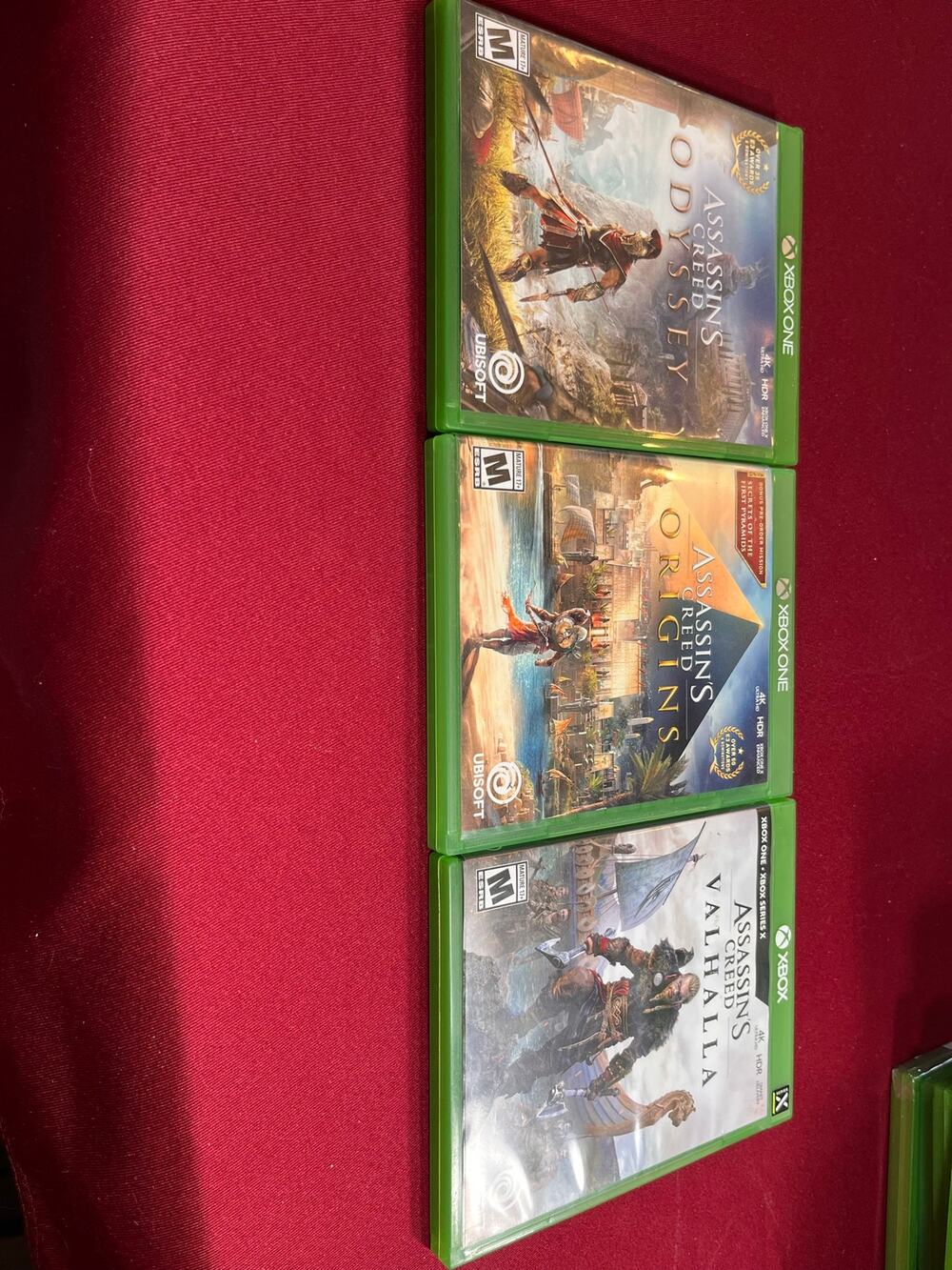 XboxOne Assassins Creed Bundle Vahalla,Origins,Odyssey-Tested Good Cond